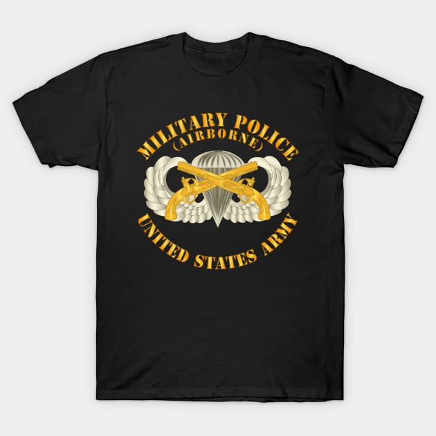 Military Police Branch w Basic Airborne Badge T-Shirt by twix123844